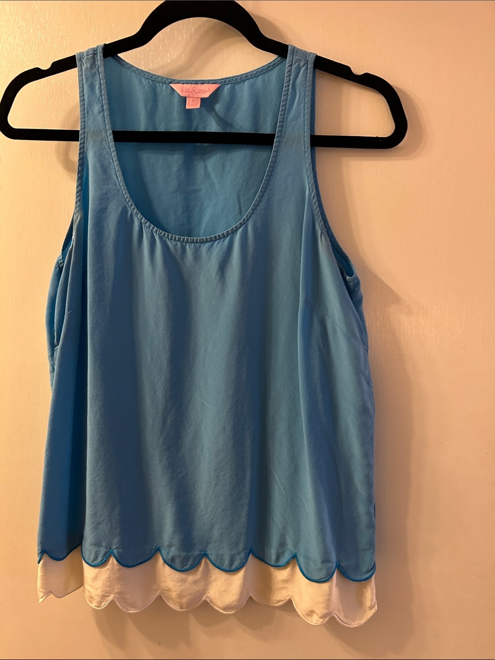 Lilly PuliBlue Scalloped Hem Women’s Tank Top - Brand:
